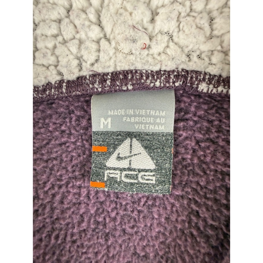 NIKE ACG Women Purple Long Sleeve Fleece Front Pocket Pullover Hoodie Medium - Picture 3 of 7